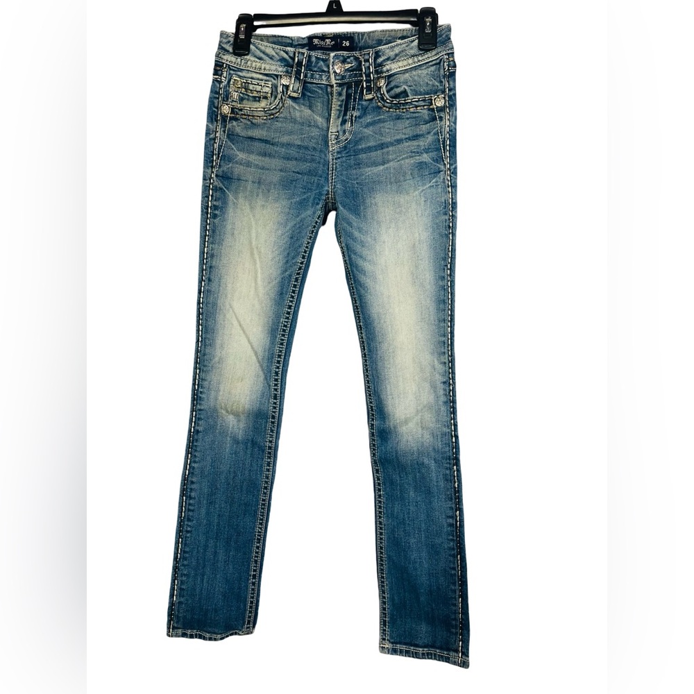 Miss Me Blue Straight Leg Jeans Classic Denim